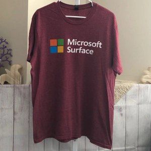 Microsoft Surface sz L Maroon Short Sleeve Tee